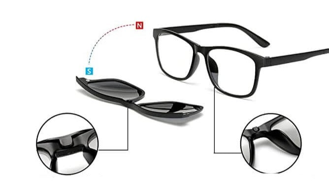 Sunglasses with Multiple Clips