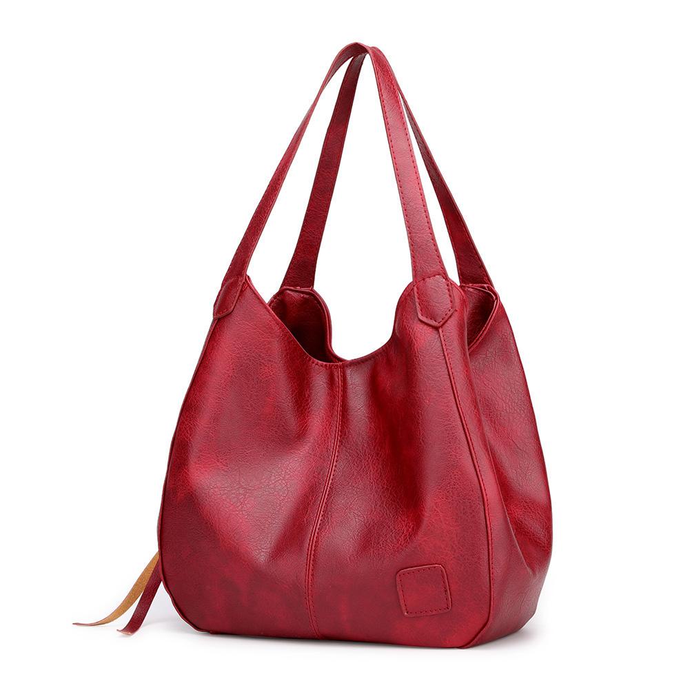 Large capacity leather bag