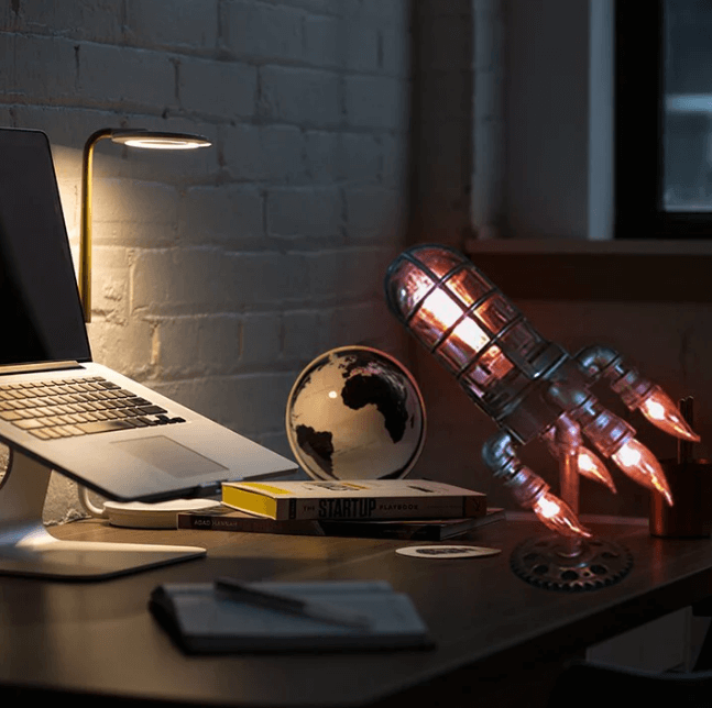 Vintage Steampunk Rocket Lamp