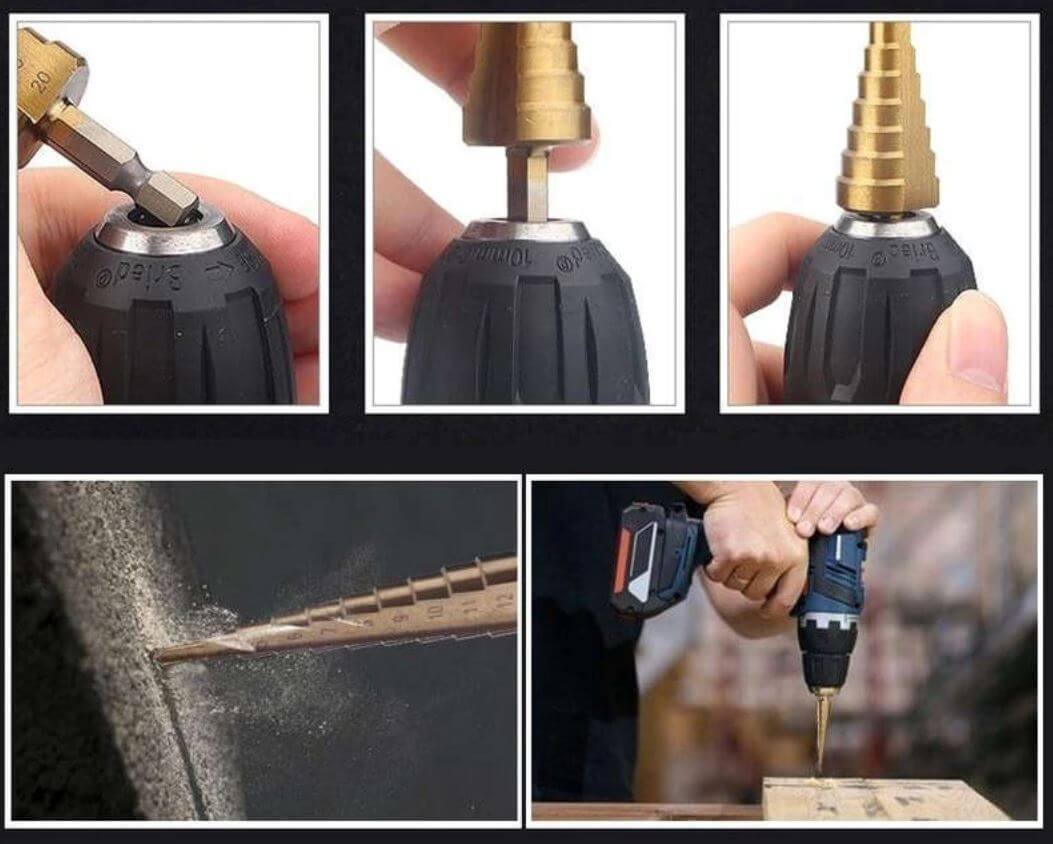 Bitsett med titanbelegg