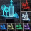Wine and glass 3D illusion light