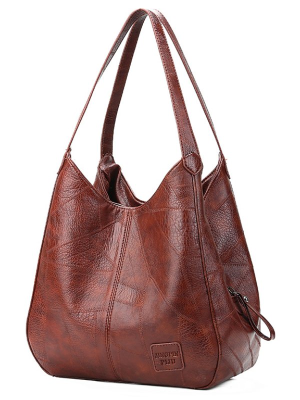 Large capacity leather bag