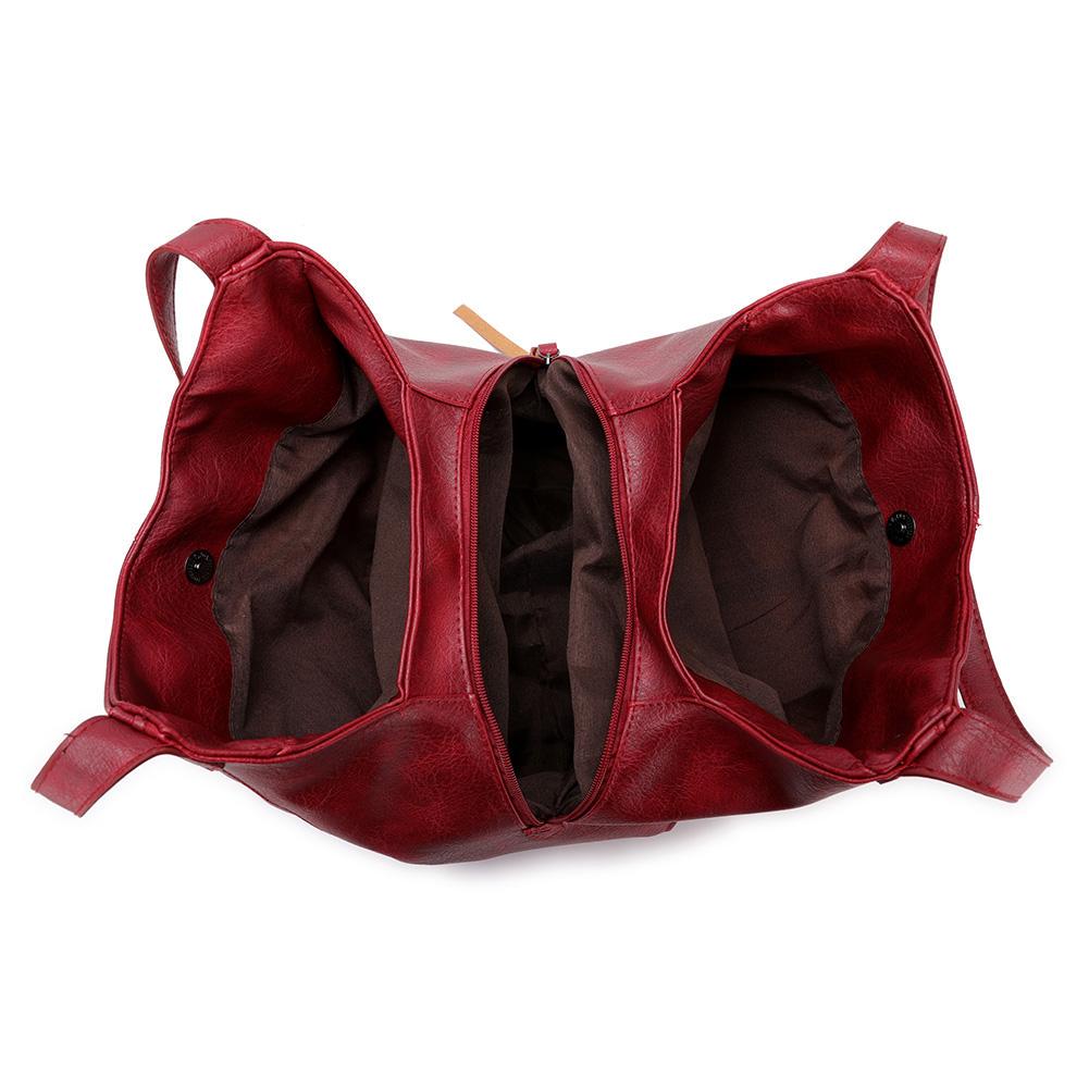 Large capacity leather bag
