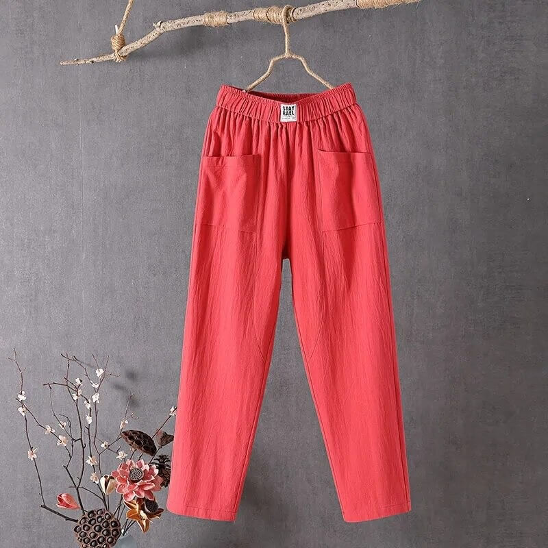High waisted wide trousers