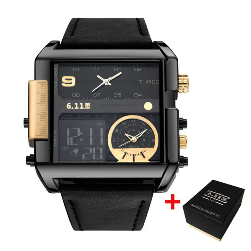 Triple time zone watch