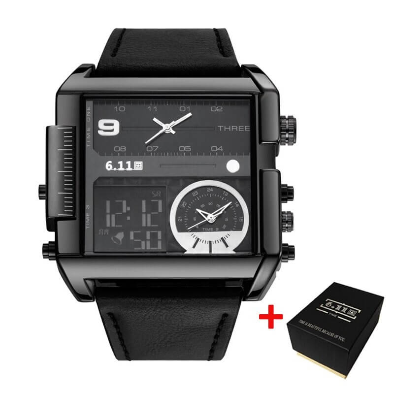 Triple time zone watch
