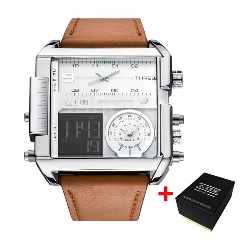 Triple time zone watch