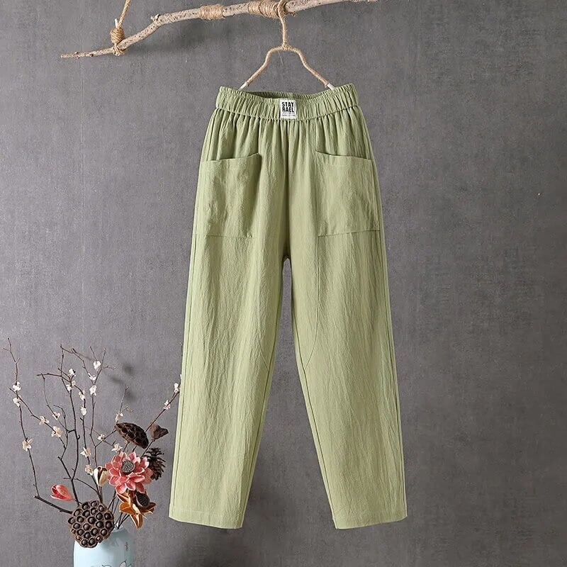 High waisted wide trousers