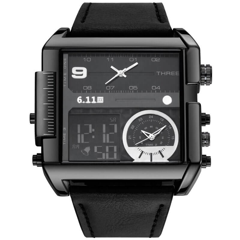 Triple time zone watch