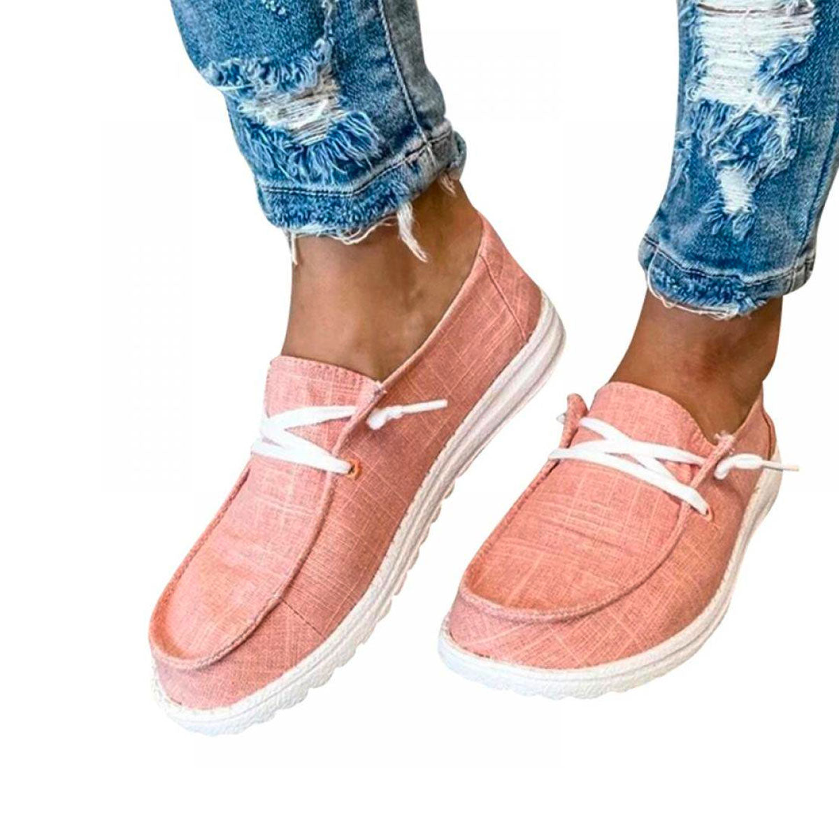 Women's Canvas Lace-Up Loafers