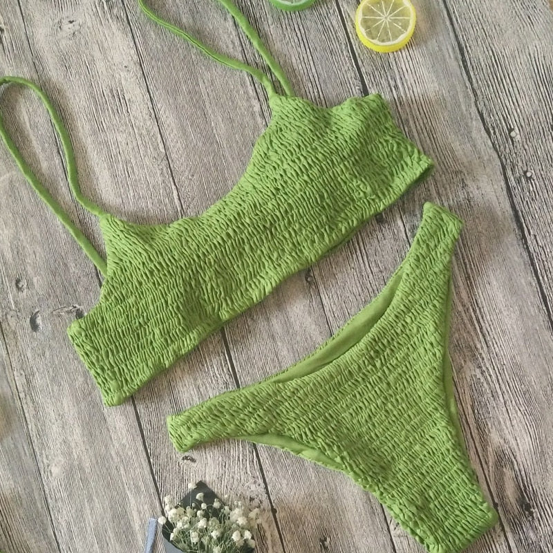 Bikini set with pleats