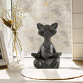 Mediterende Buddha-kattfigur