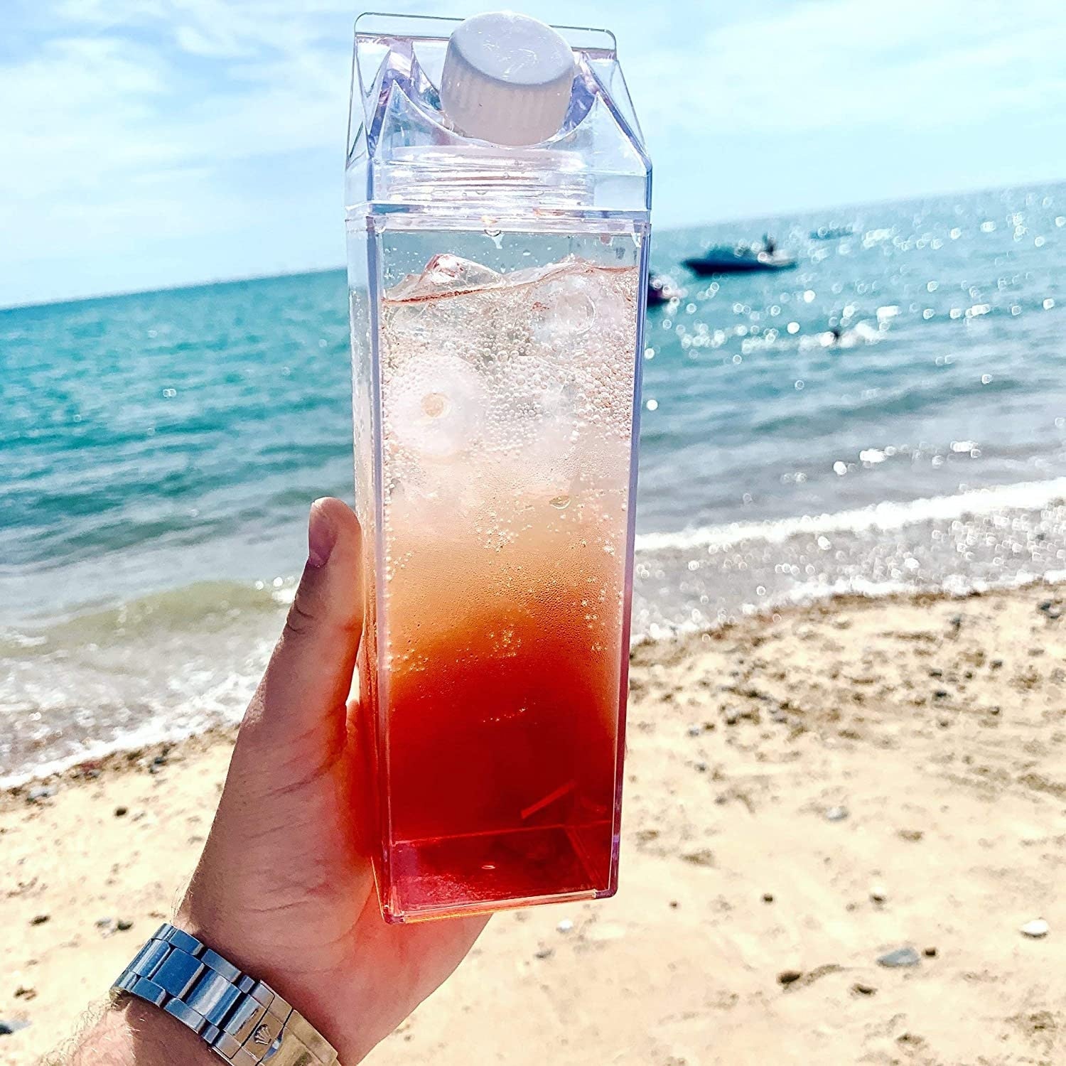 Clear water bottle