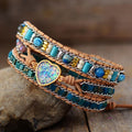 Opal Heart Wrap Bracelet