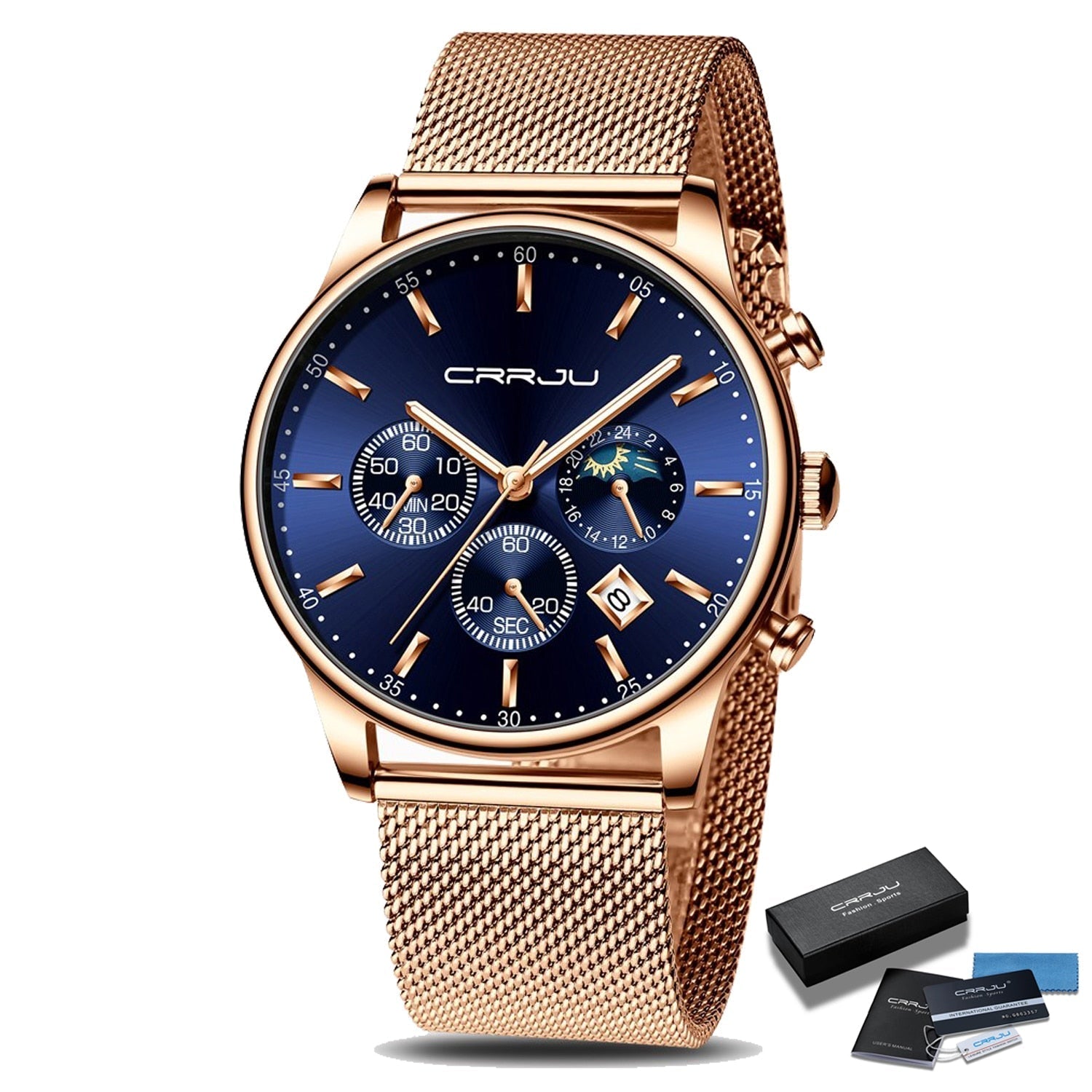 Chronograph Mesh Belt Men's Watch