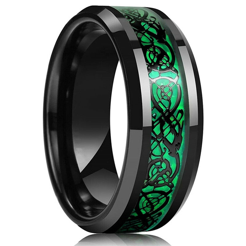 Carbon Fiber Celtic Dragon Ring