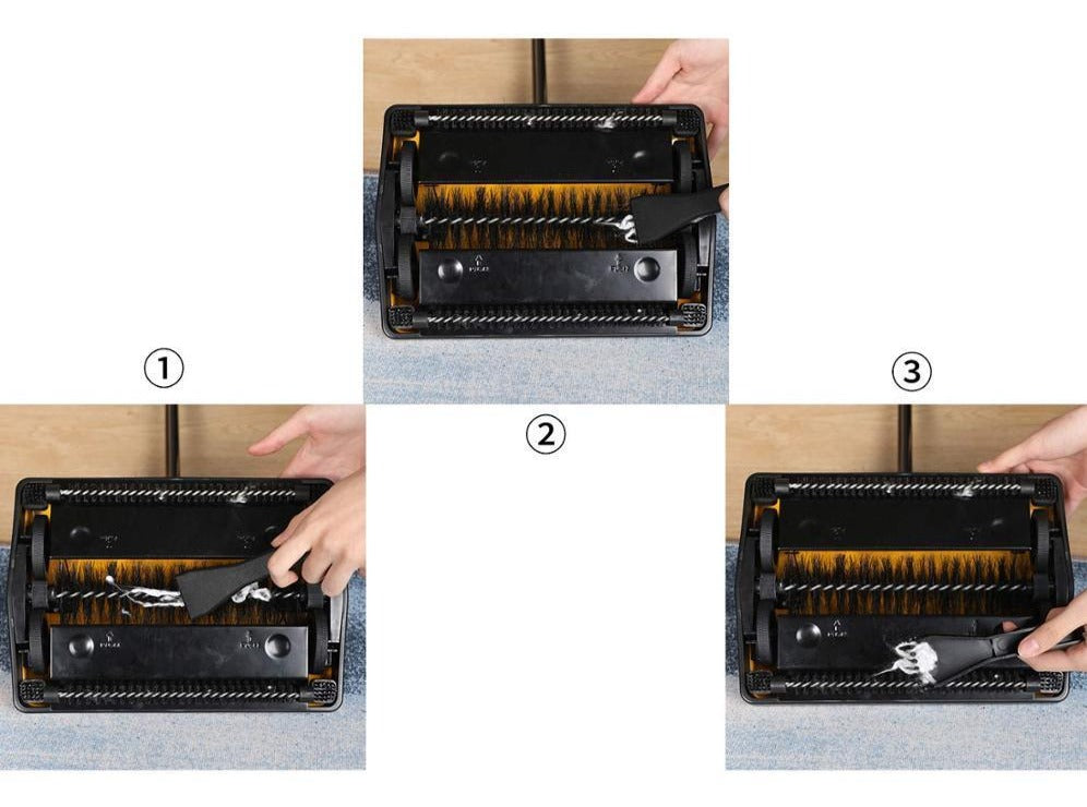 Manual carpet and floor sweeper