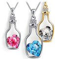 Drift Bottle Crystal Heart Necklace