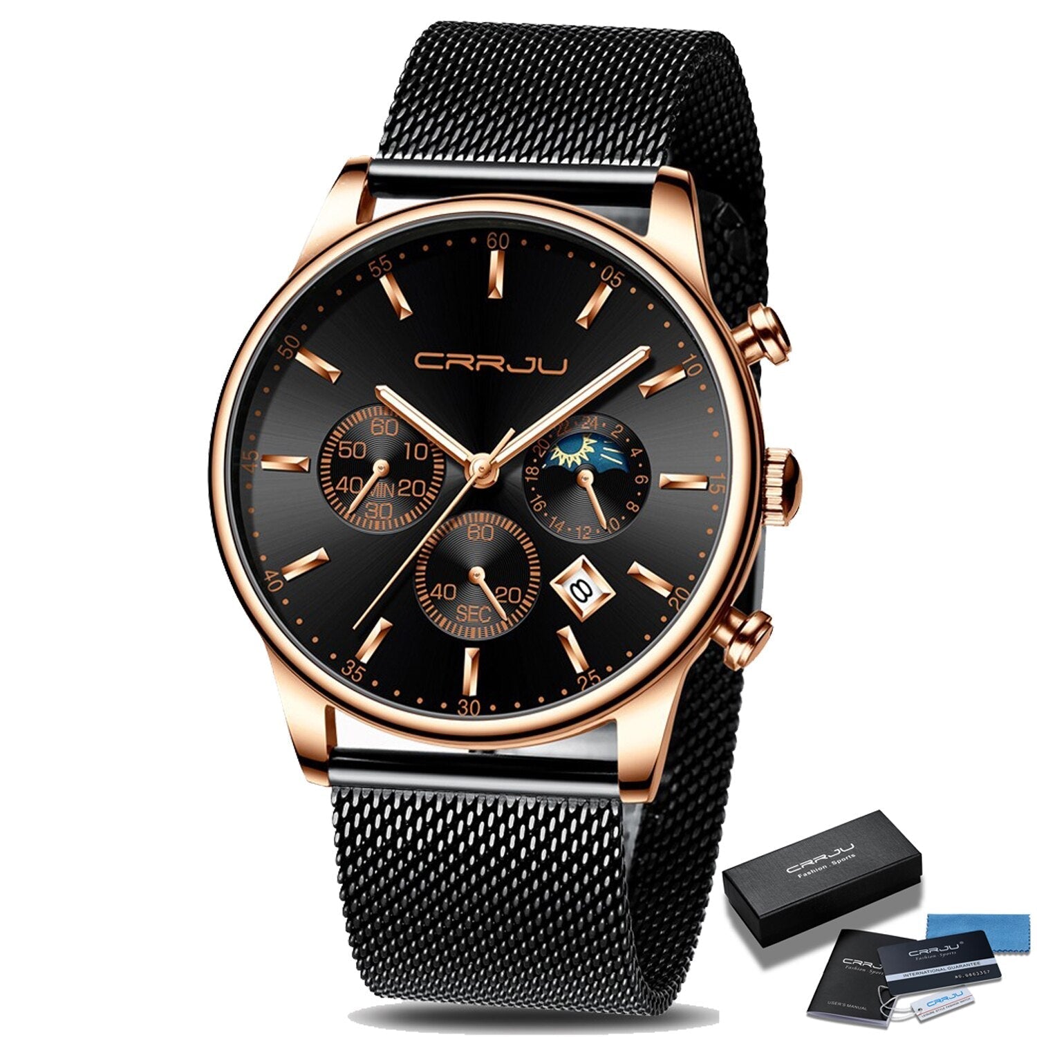 Chronograph Mesh Belt Men's Watch