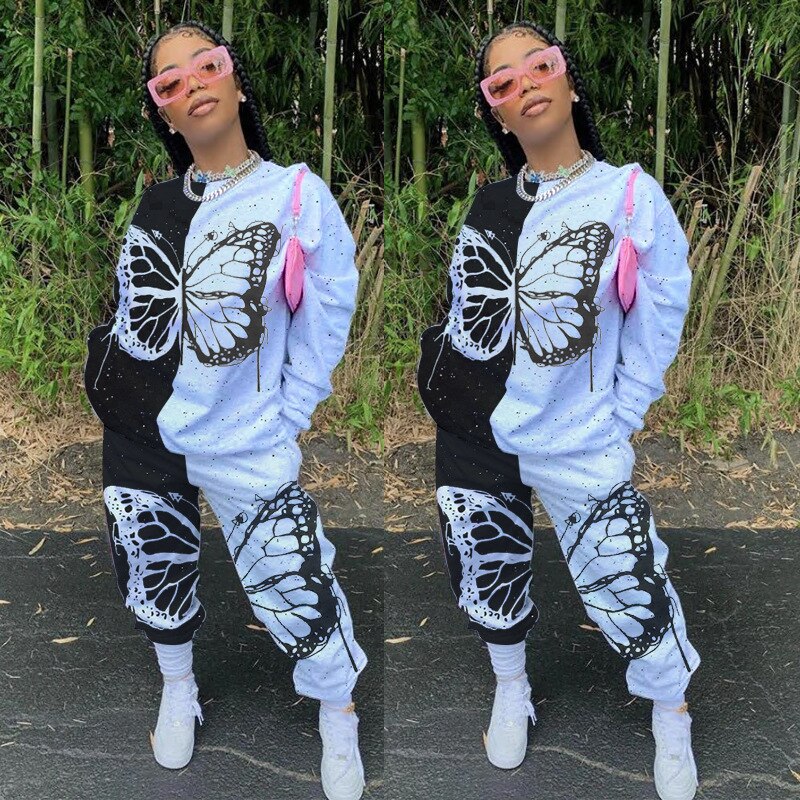 Butterfly Print Cotton Tracksuit