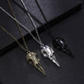 Crow Head Skull Pendant Necklace