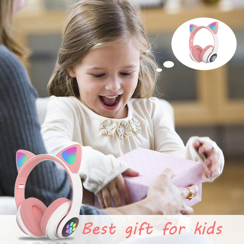 Cute Cat Ear Bluetooth Headphones