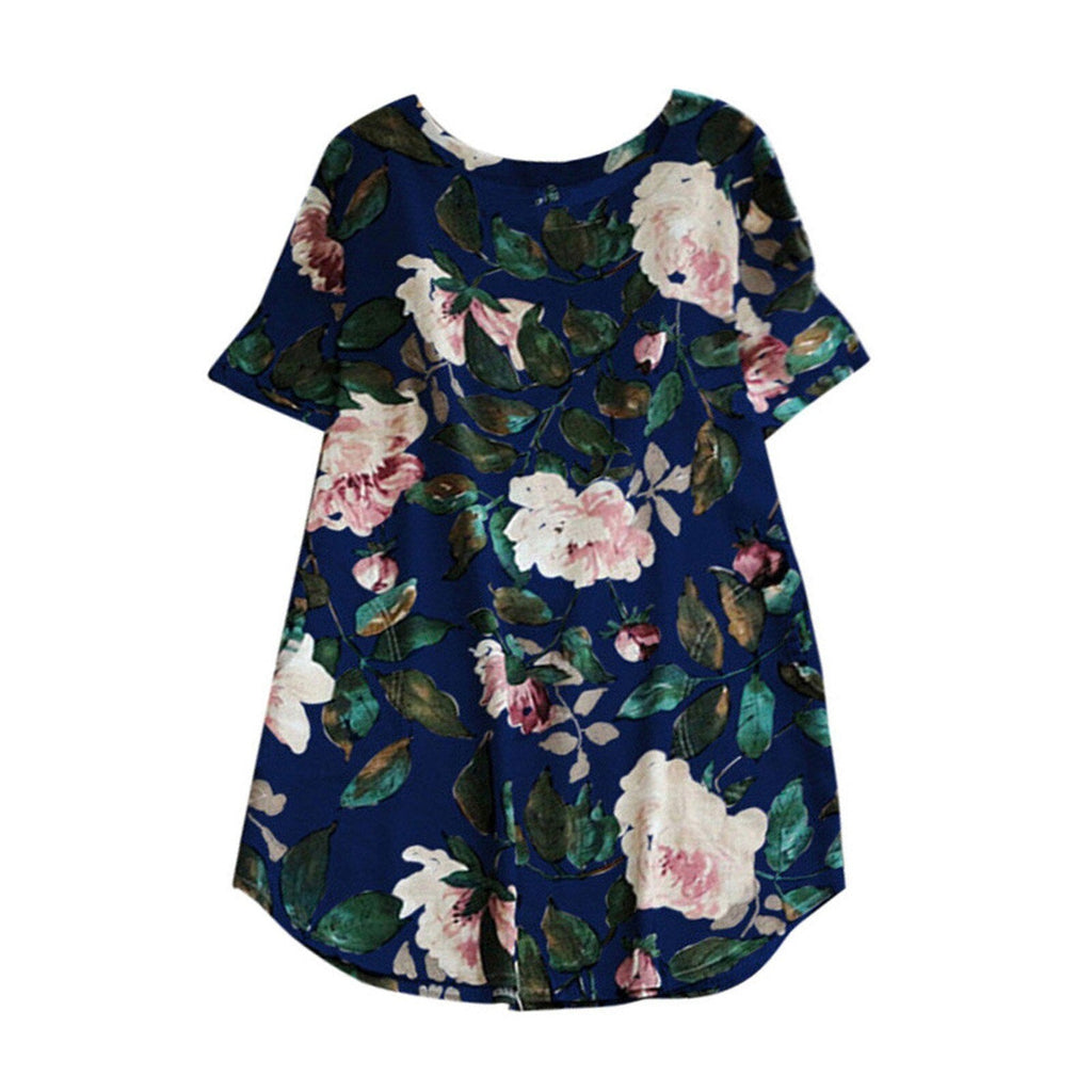 Floral Printed Short Sleeve Dress