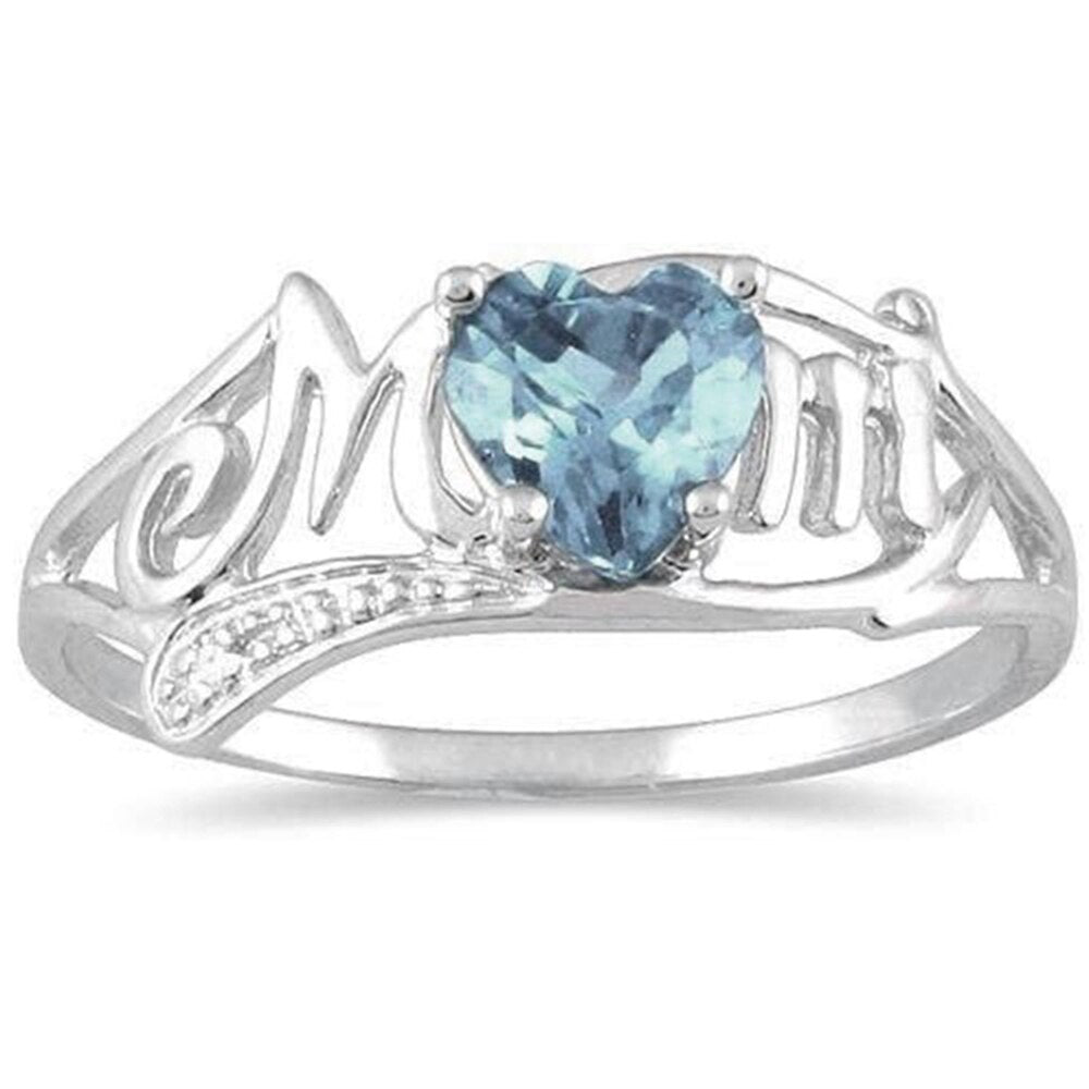Mom Heart Opal Ring