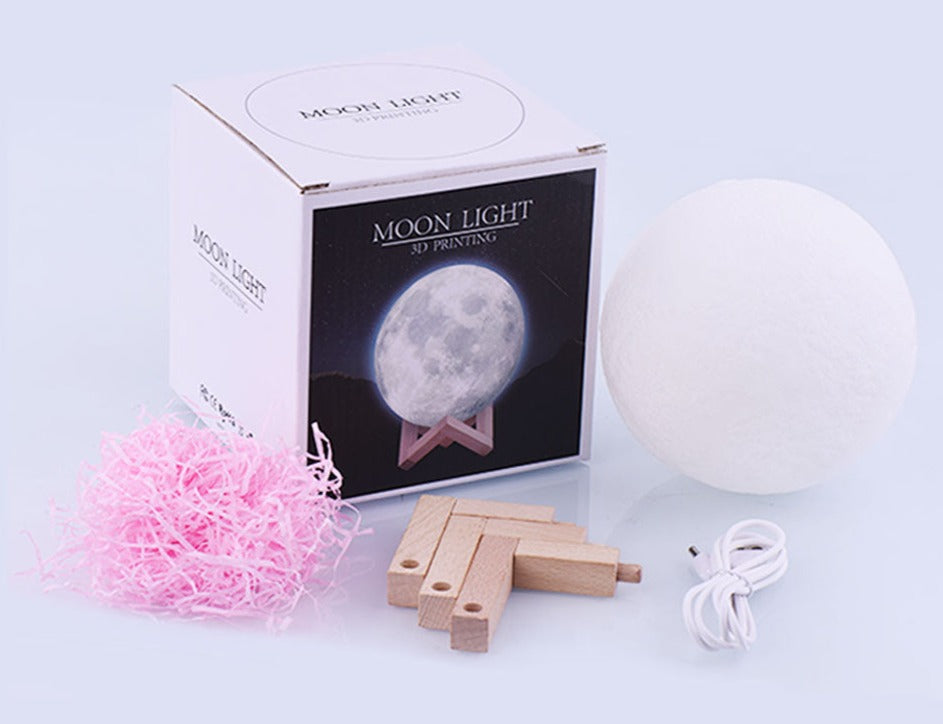 3D moon lamp with text