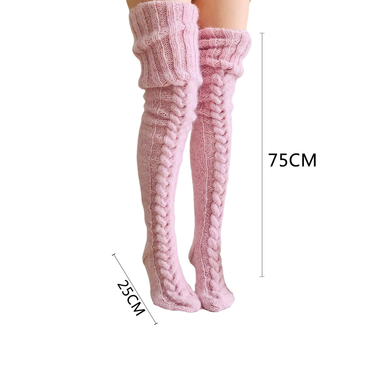 Knitted socks over the knee
