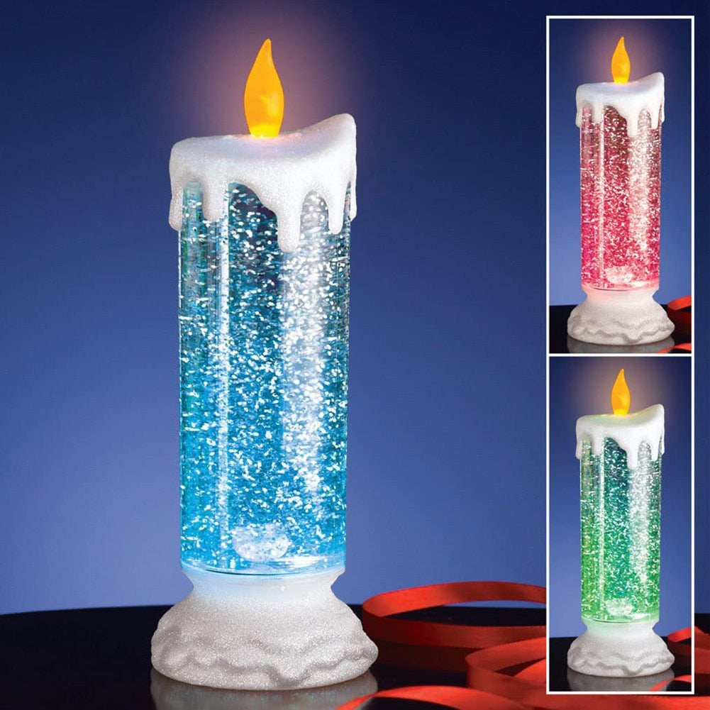 Color Changing LED Water Candle with Glitter