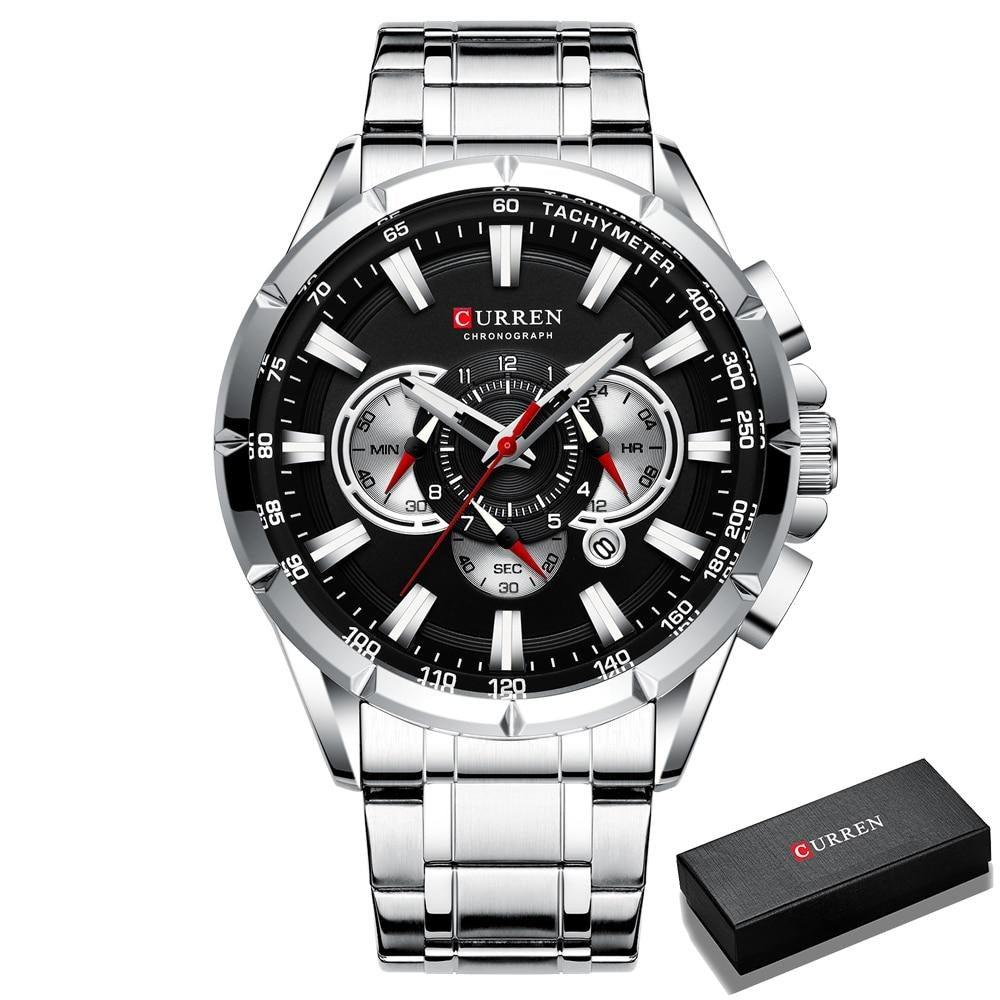 Curren 3 Dials Chronograph Luxury Wristwatch