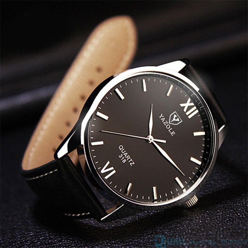 Men's Leather Bracelet Wristwatch