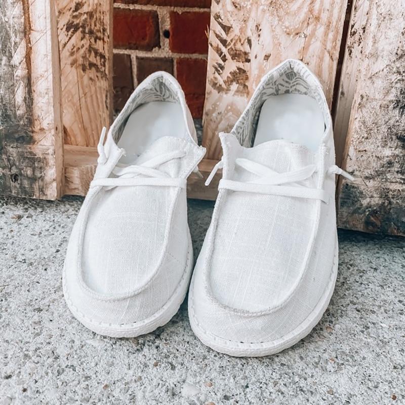 Women's Canvas Lace-Up Loafers