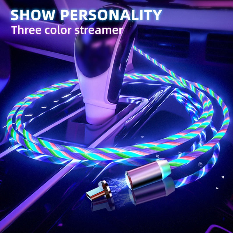 iGlow Glowing LED Magnetic 3 in 1 USB Charging Cable