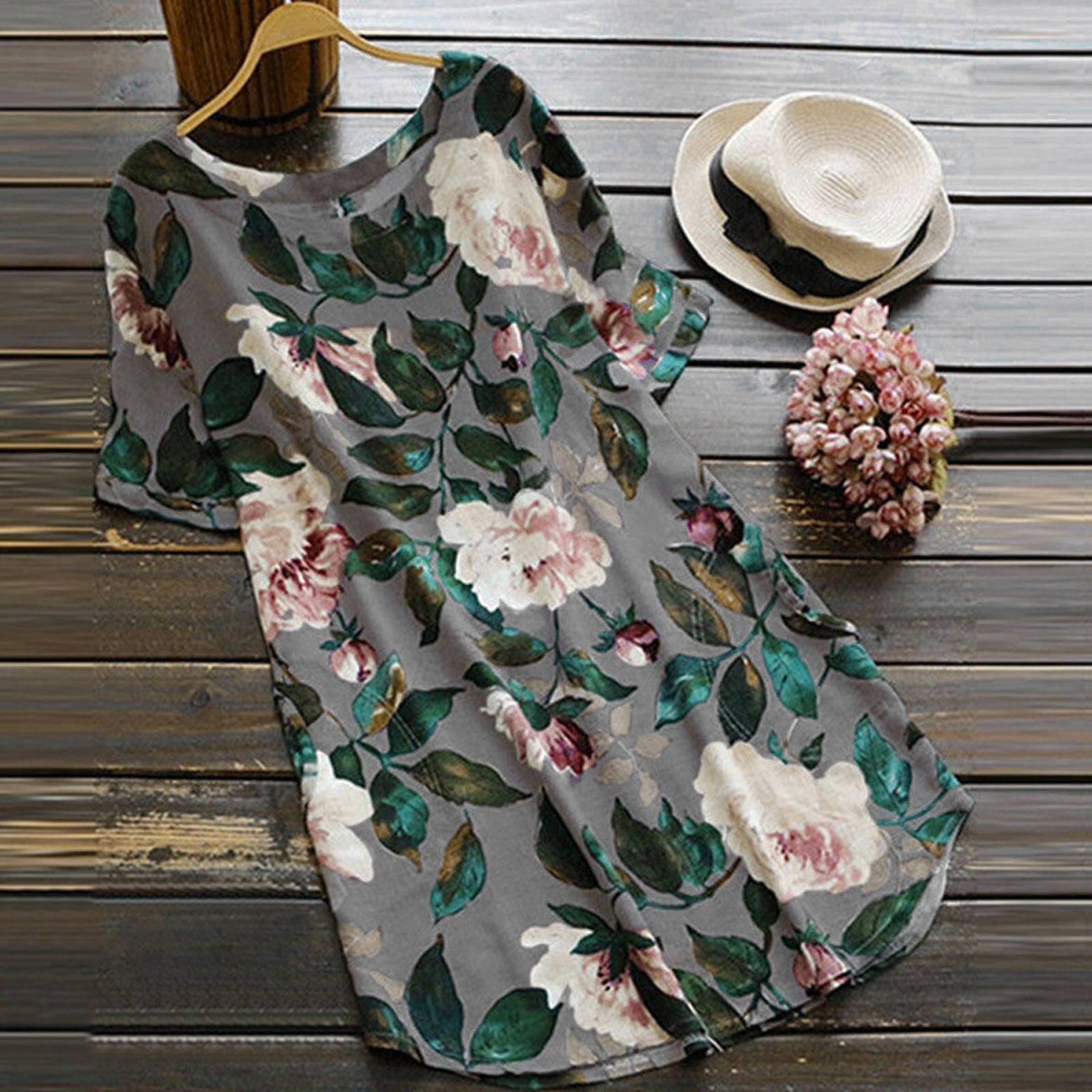 Floral Printed Short Sleeve Dress