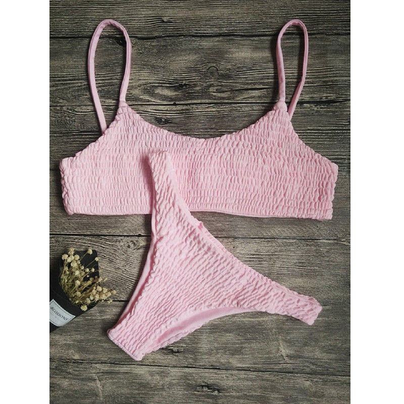 Bikini set with pleats