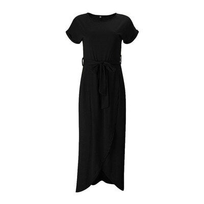 Short Sleeve Round Neck Maxi Dress