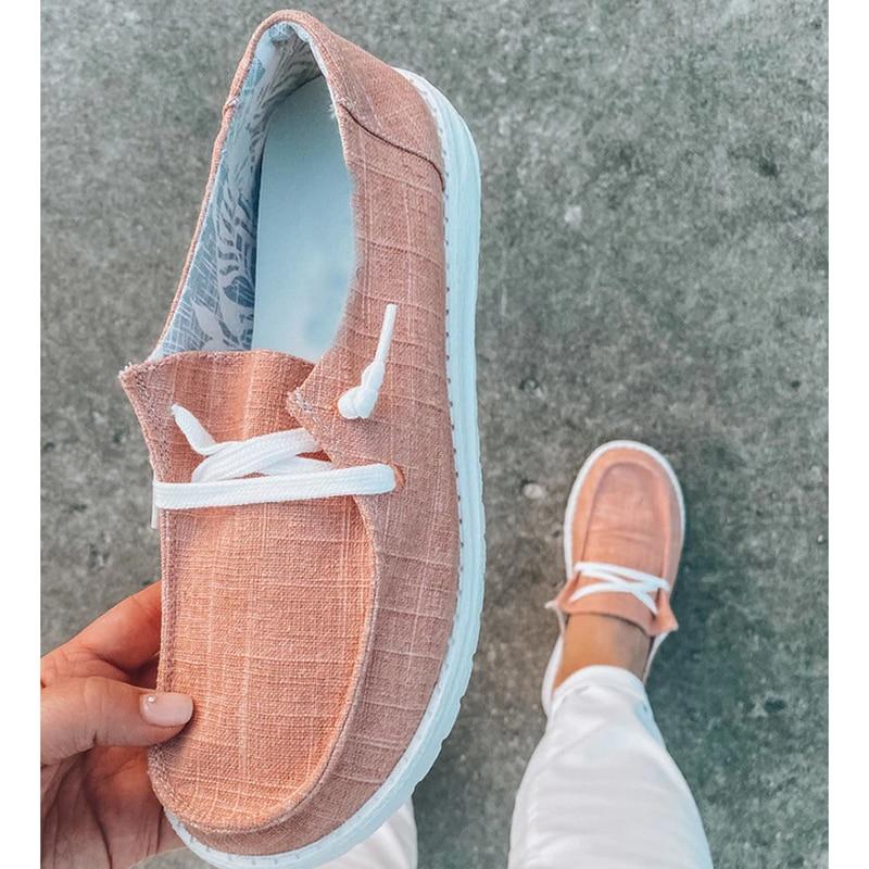 Women's Canvas Lace-Up Loafers
