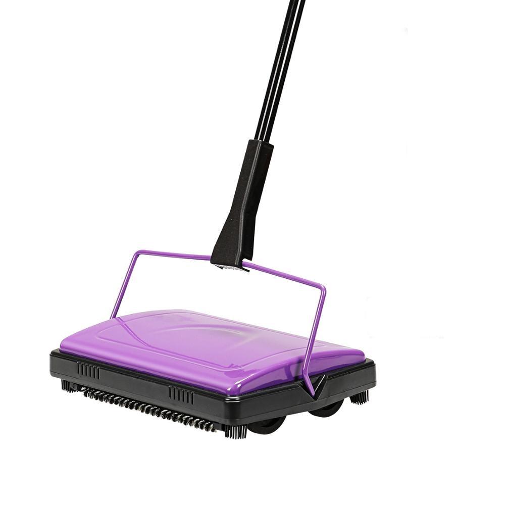 Manual carpet and floor sweeper