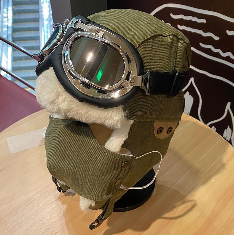 Pilotlue med øreklaffer