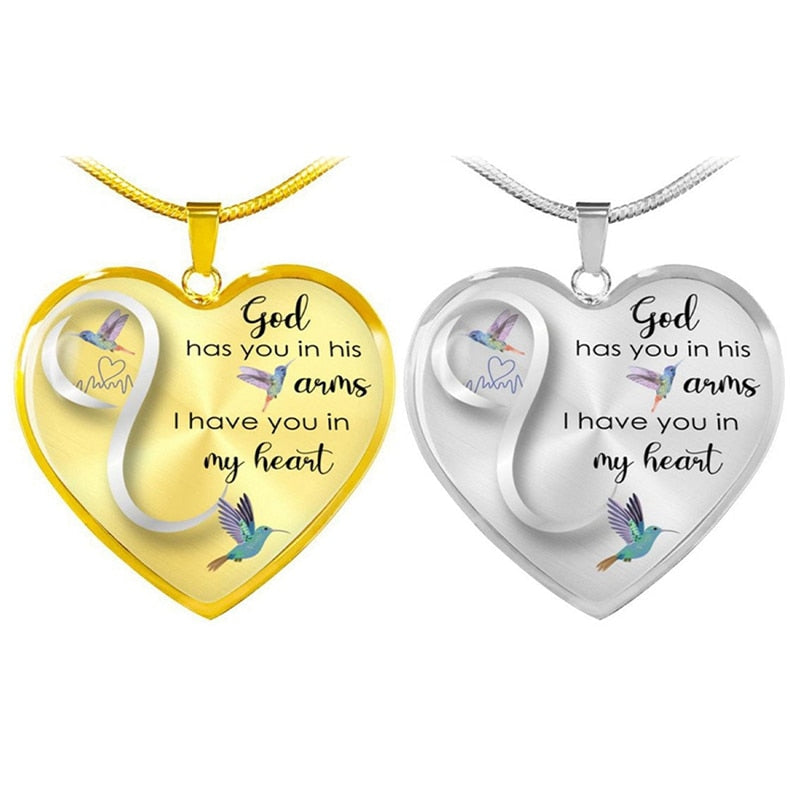 God Has You In His Arms Hummingbird Necklace