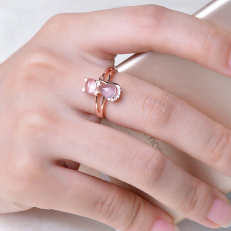 Opal Cat Ring