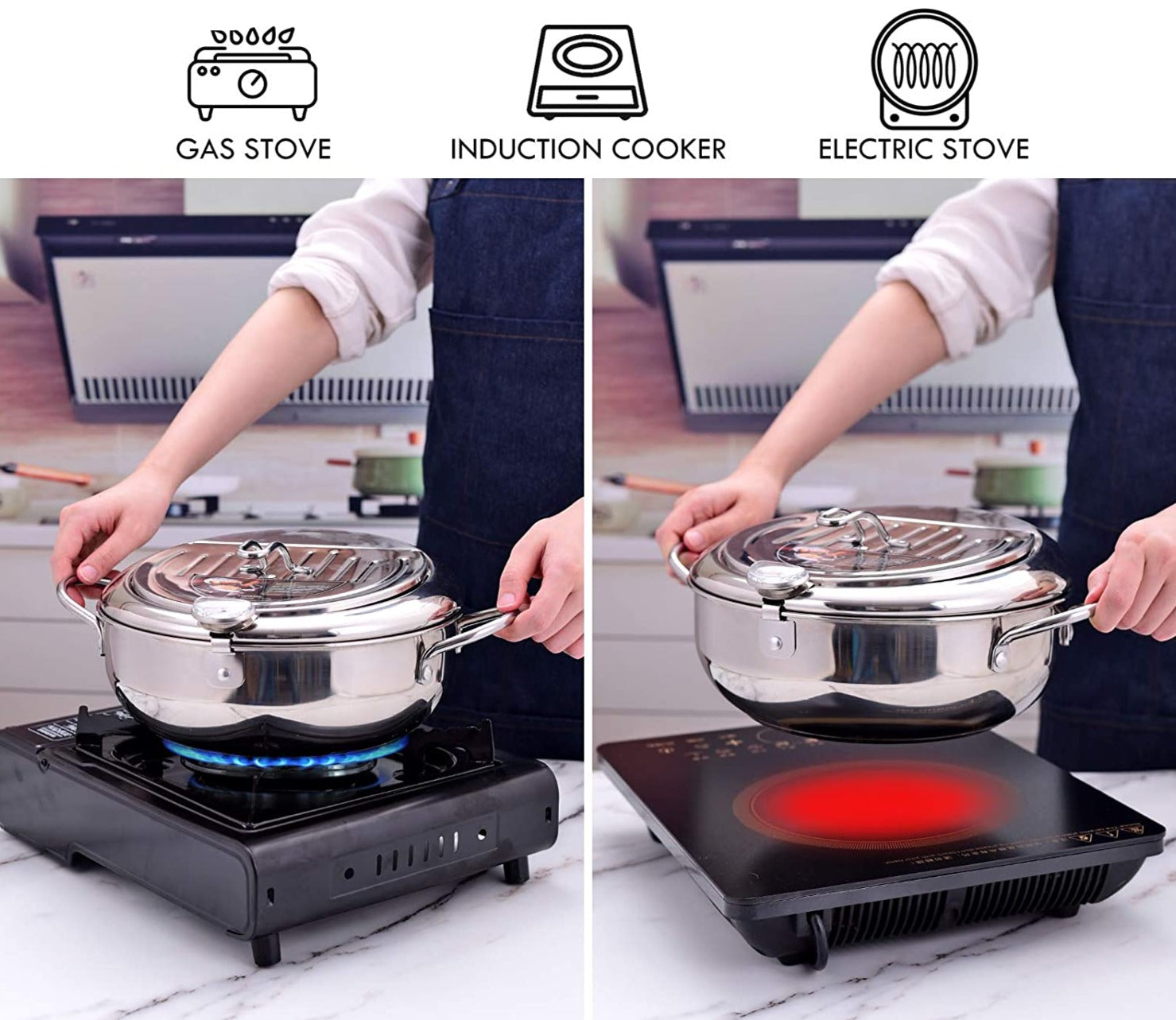 Stainless steel deep fryer