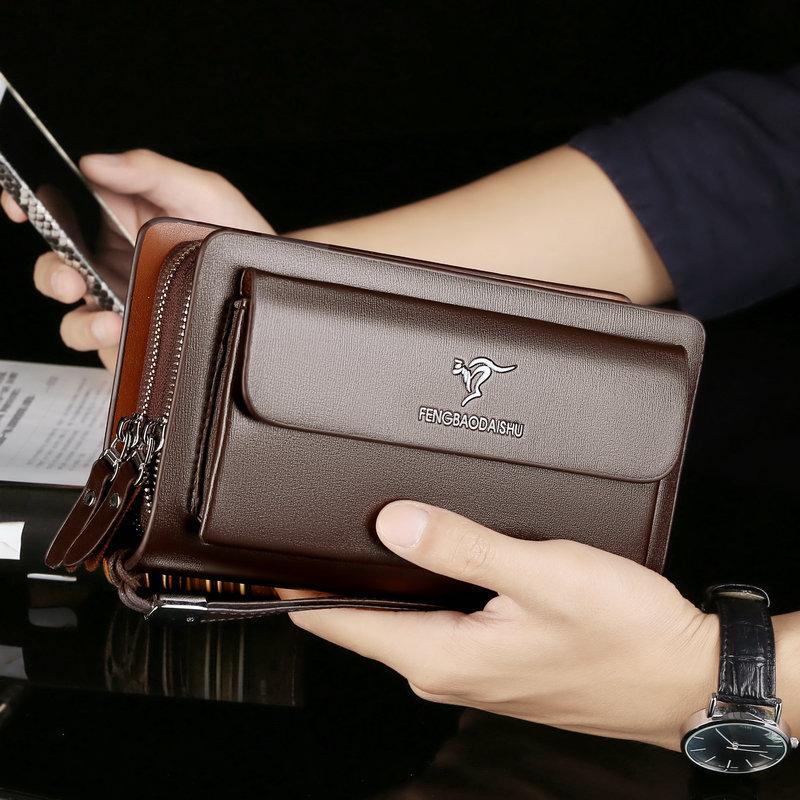 Genuine leather men's clutch bag