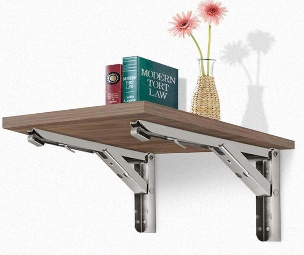 Sammenleggbar Vegghyllebrakett (2 stk)
