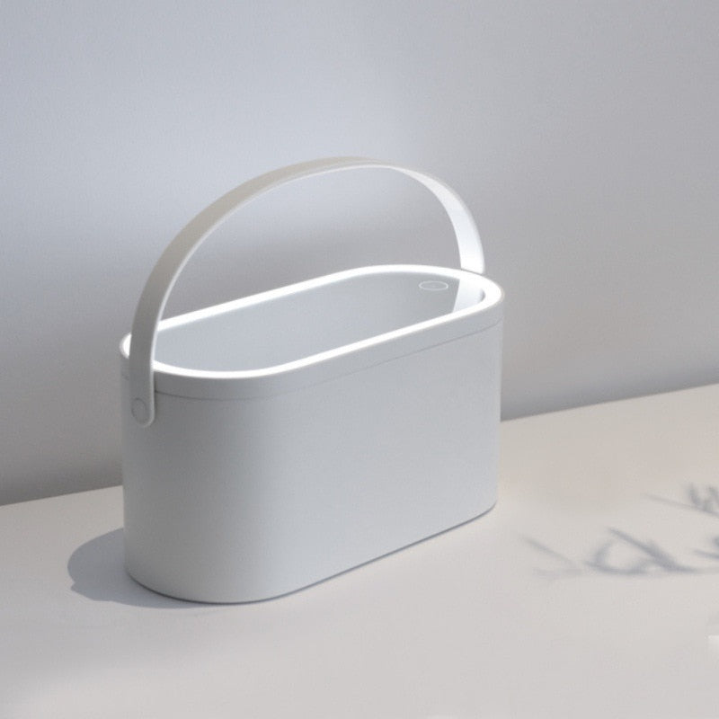 Portable makeup organizer with LED light
