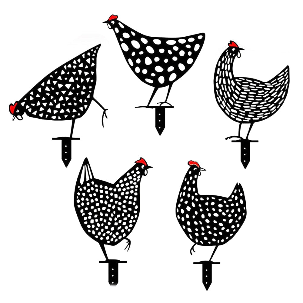 Chicken set - 4-piece decoration set for indoors and outdoors!
