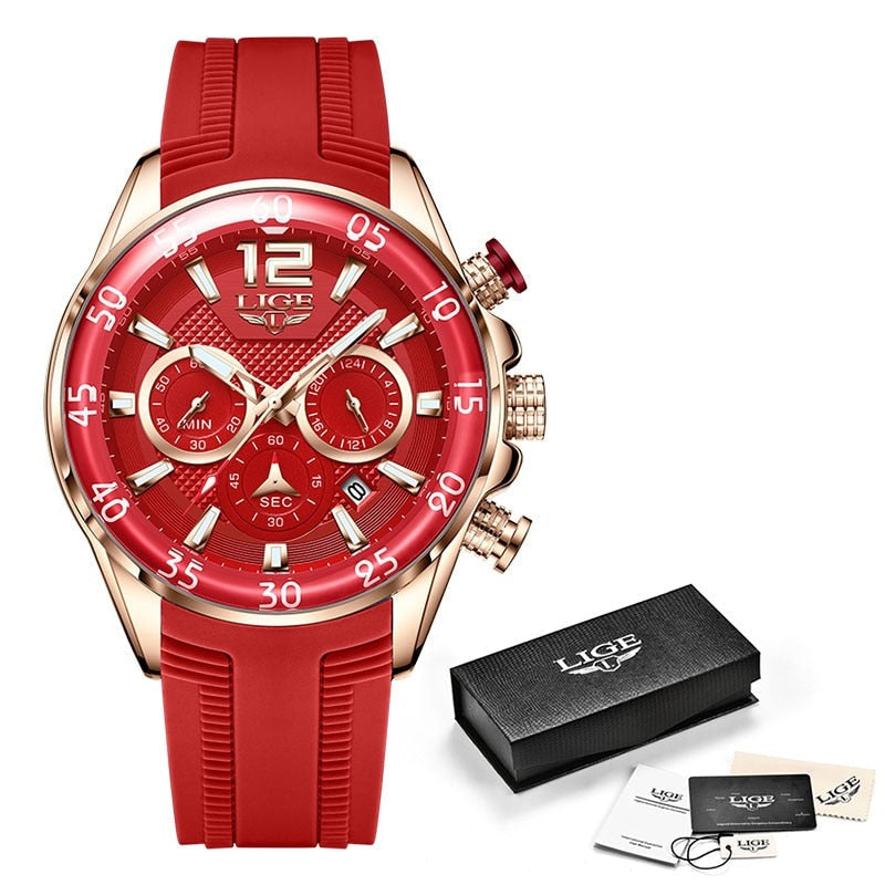 LIGE Luxury Chronograph Sports Watch