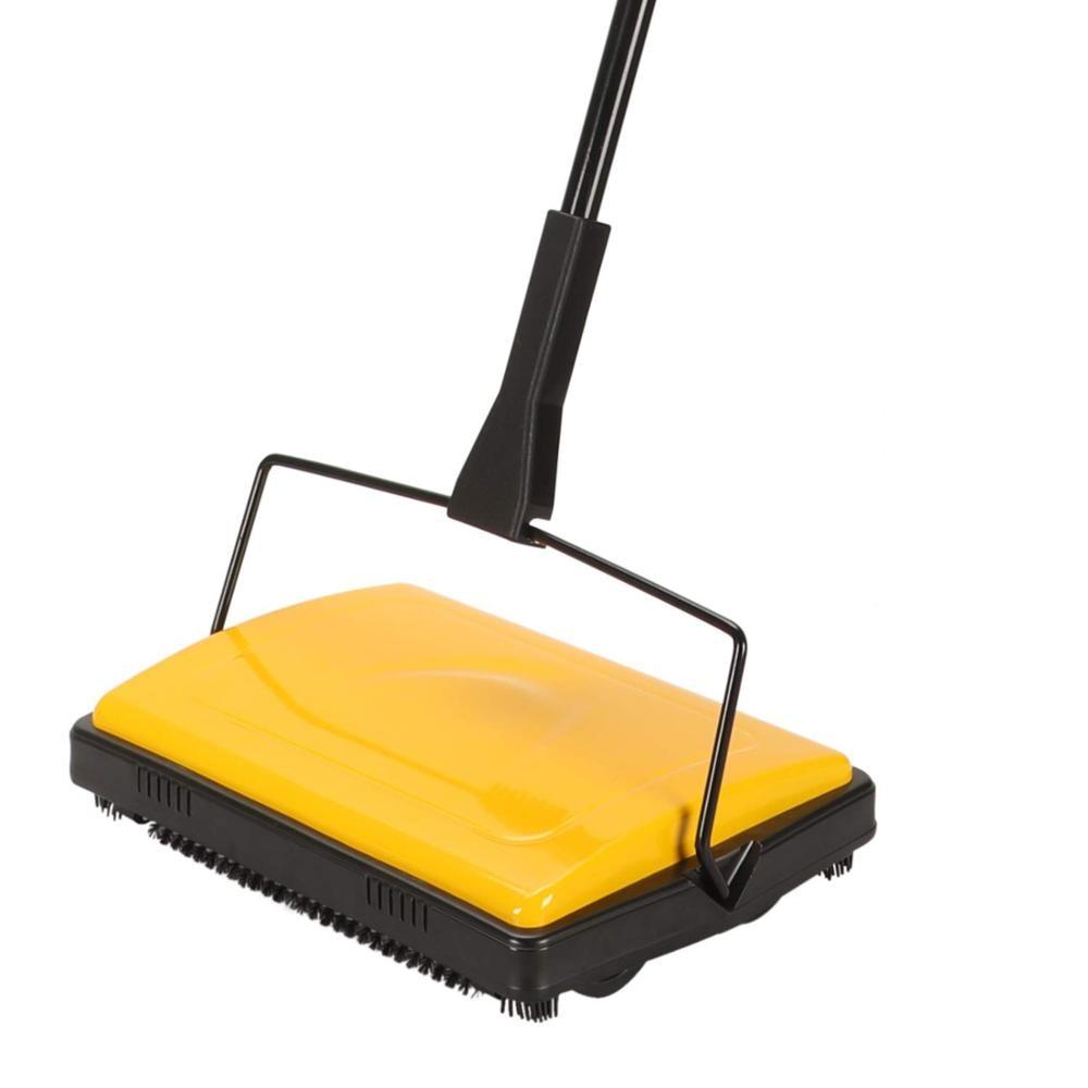 Manual carpet and floor sweeper